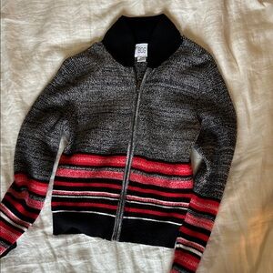Apres Ski Striped Zip-Up Sweater